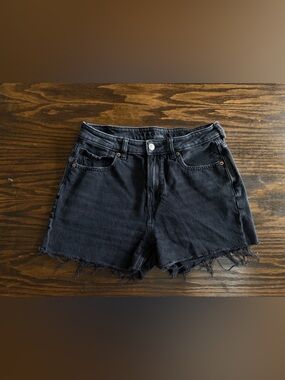 American Eagle Outfitters Black Distressed Denim Shorts
